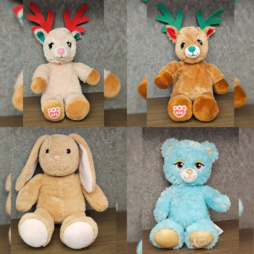 Build A Bear Bundle Disney Aladdin Bear, Bunny, Reindeer